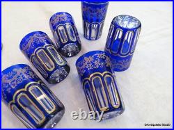 6 Gobelets RABAT à thé 9cm bleu cobalt et or en Cristal de Saint Louis signé 6 Gobelets RABAT à thé 9cm bleu cobalt et or en Cristal de Saint Louis signé