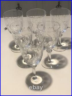 6 Grands Verres À Eau Cristal Taillé St Louis Style Massenet