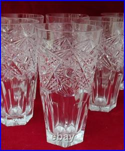 6 VERRES à ORANGEADE en CRISTAL TAILLE, Haut 13 cm BACCARAT, SAINT LOUIS