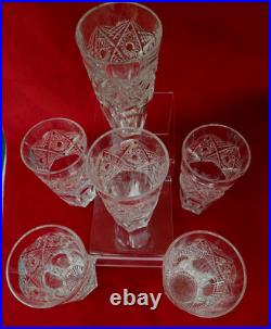 6 VERRES à ORANGEADE en CRISTAL TAILLE, Haut 13 cm BACCARAT, SAINT LOUIS