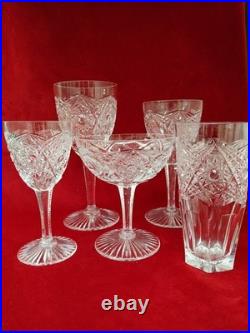6 VERRES à ORANGEADE en CRISTAL TAILLE, Haut 13 cm BACCARAT, SAINT LOUIS
