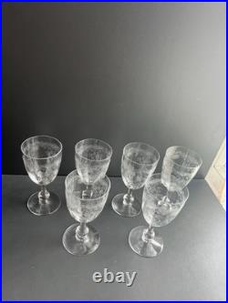 6 Verre A Eau En Cristal Gravé Saint Louis Modèle Cleo Baccarat