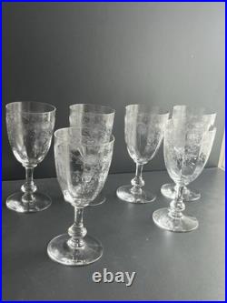 6 Verre A Eau En Cristal Gravé Saint Louis Modèle Cleo Baccarat