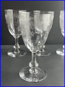 6 Verre A Eau En Cristal Gravé Saint Louis Modèle Cleo Baccarat