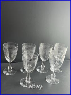 6 Verre A Eau En Cristal Gravé Saint Louis Modèle Cleo Baccarat