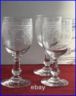 6 Verres A Eau En Cristal Gravé Baccarat Ou St Louis