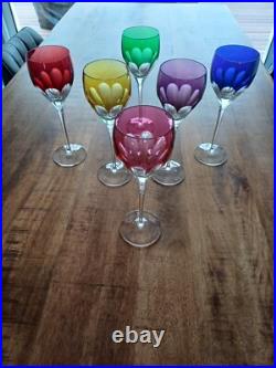 6 Verres A VIN Rouge Et 4Liqueur CRISTAL Colore Style Saint Louis Baccarat 6 Verres A VIN Rouge Et 4Liqueur CRISTAL Colore Style Saint Louis Baccarat