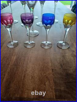 6 Verres A VIN Rouge Et 4Liqueur CRISTAL Colore Style Saint Louis Baccarat 6 Verres A VIN Rouge Et 4Liqueur CRISTAL Colore Style Saint Louis Baccarat