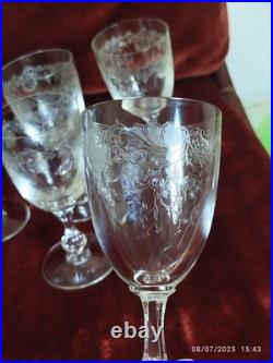 6 Verres A Vin Rouge En cristal de st Louis modèle Cleo Massenet Gravé 14,5cm