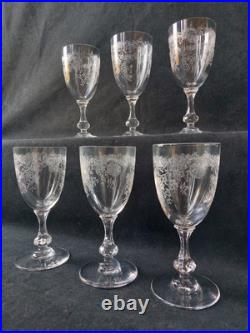 6 Verres A Vin Rouge En cristal de st Louis modèle Cleo Massenet Gravé 15cm 6 Verres A Vin Rouge En cristal de st Louis modèle Cleo Massenet Gravé 15cm