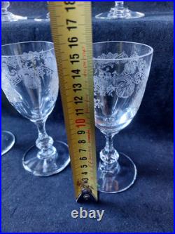 6 Verres A Vin Rouge En cristal de st Louis modèle Cleo Massenet Gravé 15cm 6 Verres A Vin Rouge En cristal de st Louis modèle Cleo Massenet Gravé 15cm