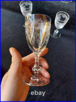 6 Verres A Vin Rouge En cristal de st Louis modèle Cleo Massenet Gravé 15cm 6 Verres A Vin Rouge En cristal de st Louis modèle Cleo Massenet Gravé 15cm