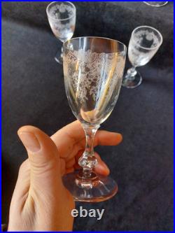 6 Verres A Vin Rouge En cristal de st Louis modèle Cleo Massenet Gravé 15cm 6 Verres A Vin Rouge En cristal de st Louis modèle Cleo Massenet Gravé 15cm