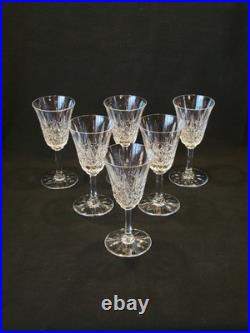 6 Verres À Vin Rouge St Saint Louis Modèle Tarn En Cristal Taillé Signé 16 Cm