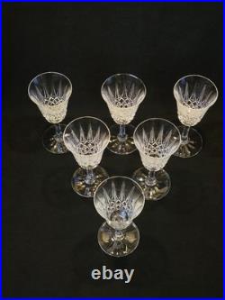 6 Verres À Vin Rouge St Saint Louis Modèle Tarn En Cristal Taillé Signé 16 Cm