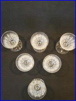 6 Verres À Vin Rouge St Saint Louis Modèle Tarn En Cristal Taillé Signé 16 Cm