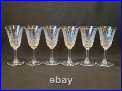6 Verres À Vin Rouge St Saint Louis Modèle Tarn En Cristal Taillé Signé 16 Cm