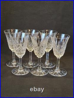 6 Verres À Vin Rouge St Saint Louis Modèle Tarn En Cristal Taillé Signé 16 Cm