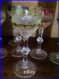 6 Verres Ancien Cristal double a vin blanc Saint Louis