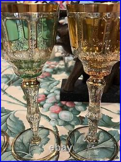 6 Verres Cristal Boheme Moser Roemer Vintage # Baccarat Saint Louis État Neuf