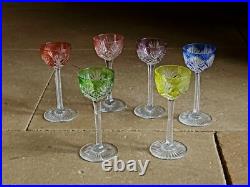 6 Verres Cristal Overlay Taille Baccarat St Louis Roemer
