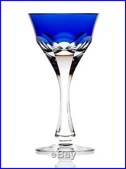6 Verres Cristal Taille En Couleur Double Couche Bleu Baccarat St Louis Bristol