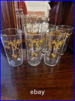 6 Verres Gobelets Cristal Or Ancien Moser St Louis Baccarat Art Nouveau