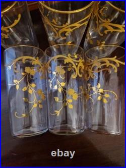 6 Verres Gobelets Cristal Or Ancien Moser St Louis Baccarat Art Nouveau