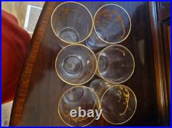 6 Verres Gobelets Cristal Or Ancien Moser St Louis Baccarat Art Nouveau