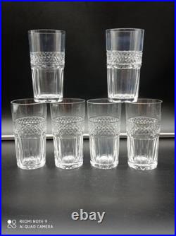6 Verres Gobelets en Cristal de SAINT-LOUIS modèle TRIANON, H 11 cm, signé 6 Verres Gobelets en Cristal de SAINT-LOUIS modèle TRIANON, H 11 cm, signé