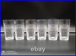 6 Verres Gobelets en Cristal de SAINT-LOUIS modèle TRIANON, H 11 cm, signé 6 Verres Gobelets en Cristal de SAINT-LOUIS modèle TRIANON, H 11 cm, signé