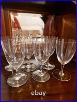 6 Verres à Vin Cristal Soufflés Bouche Baccarat Ou St Louis XIX Ou Debut XX