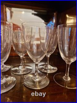 6 Verres à Vin Cristal Soufflés Bouche Baccarat Ou St Louis XIX Ou Debut XX