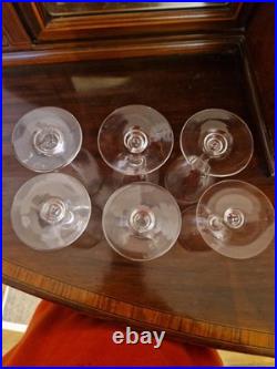 6 Verres à Vin Cristal Soufflés Bouche Baccarat Ou St Louis XIX Ou Debut XX