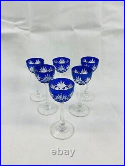 6 Verres à liqueur cristal de Saint-Louis modèle Massenet