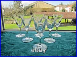 6 Verres a vin rouge en cristal de Saint Louis modèle cerdagne signé