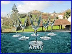 6 Verres a vin rouge en cristal de Saint Louis modèle cerdagne signé