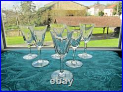 6 Verres a vin rouge en cristal de Saint Louis modèle cerdagne signé