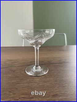 6 anciennes coupe à champagne en cristal de Saint Louis modèle Motta art déco