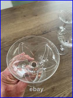 6 anciennes coupe à champagne en cristal de Saint Louis modèle Motta art déco