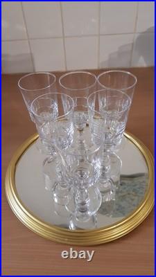 6 anciens grands verres à eau en cristal de Baccarat ou St Louis modèle Mirabeau