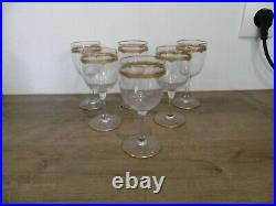 6 anciens verres à vin en cristal de Saint Louis modèle Roty