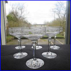 6 coupes à champagne en cristal gravé de saint louis modèle Anvers 2