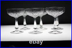 6 coupes à champagnes en cristal de Saint louis modèle Sapho H 11,8 cm