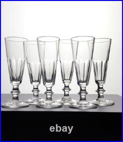 6 flutes à Champagne en cristal de BACCARAT SAINT LOUIS modèle Caton