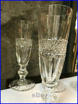 6 flûtes à champagne en cristal Saint Louis modèle Trianon