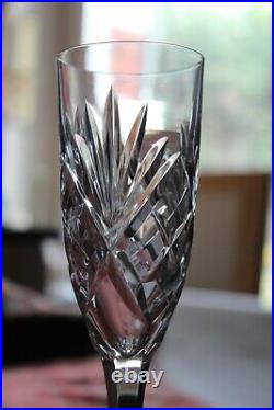 6 flûtes à champagne en cristal de Saint Louis, modèle Chantilly, h 18.8 cm