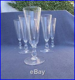 6 flûtes à champagne en cristal de lorraine Saint Louis ou daum