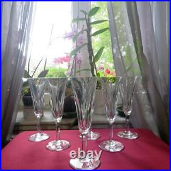 6 flûtes à champagne en cristal de saint louis modèle Cerdagne L2