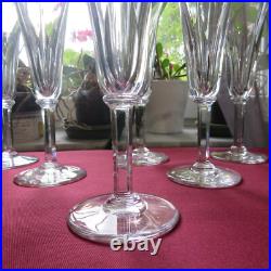6 flûtes à champagne en cristal de saint louis modèle Cerdagne L2